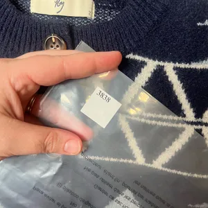 navy woman Size 2 Small blue geometric motif button-up sweater vest‎ thumbnail 6
