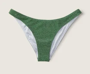 PINK Victoria’s Secret Green Glitter Bikini Bottoms Shimmer Swim NWT Medium thumbnail 1