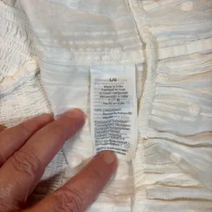 J Crew Tiered Smocked Mini Skirt‎ Large White Floral Boho European thumbnail 7