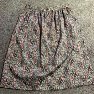 Vintage Paisley Midi Skirt High‎ Waisted A-Line Earth Tone Boho Brown Green thumbnail 4