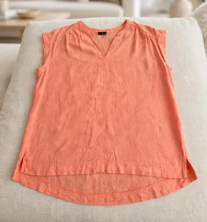 Splendid Coral Notch-Neck Cap Sleeve Blouse thumbnail 1