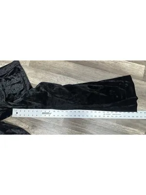Halara Velvet straight Leg Pants Small Black Front Pockets High Waisted Pull On thumbnail 7