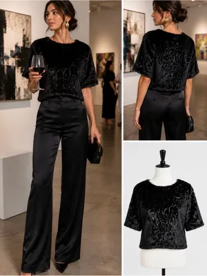 💥Bar III Black Faux Fur Animal Embossed Cropped Top Lined Sz M 💛 thumbnail 2
