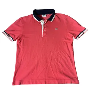 Lacoste Womens Preppy Pink‎ Pique Polo Shirt Short Sleeve Navy Trim Size 4 F8331 thumbnail 1