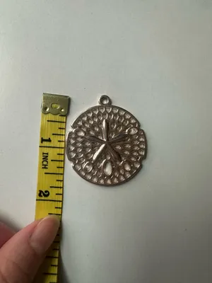 Gold Costume Sand Dollar Pendant #jewelry #costumegold #gold thumbnail 3