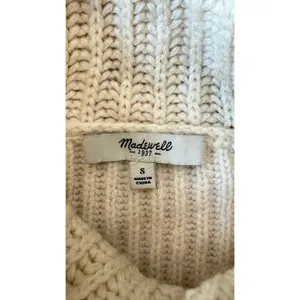 Madewell Women's Cable Knit Turtleneck Sweater Wool Blend Classic Size S thumbnail 2