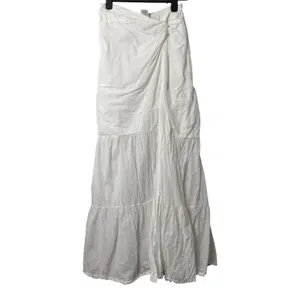 Peixoto Revolve Valentina White Swiss Dot Tiered High Slit Maxi Skirt Small thumbnail 3