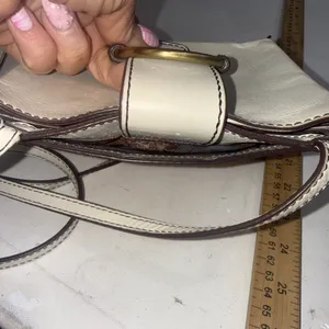 HOBO Mini Elan White Leather Small Minimalist Boho Western Crossbody Bag Purse thumbnail 11