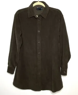 VTG Style Asos Corduroy Cotton Front Button Clueless Layer Shacket 4 (no belt) thumbnail 1