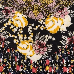 FREE‎ PEOPLE Wildflower Fields Mixed Floral Paisley Tunic Henley Blouse EUC M thumbnail 6