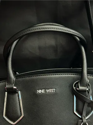 Nine West Black Pebbled Satchel Shoulder Bag Removable Crossbody Strap thumbnail 9
