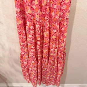 ASTR Cinched Bust Cut Out Center Dress in Red Multi Floral Size Small NWT thumbnail 4