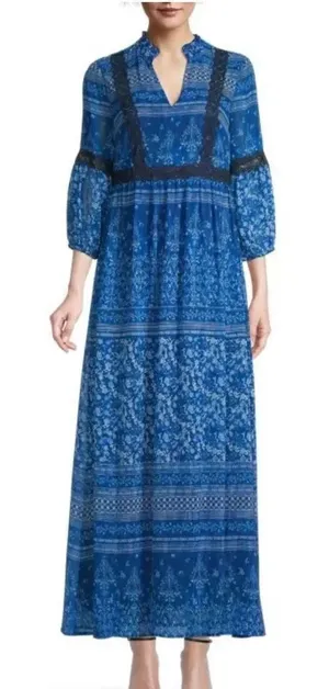 NWOT Karl Lagerfeld Paris Boho Maxi Dress thumbnail 1
