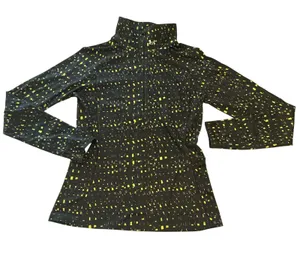 Under Armour ColdGear Womens 1/4 Zip Pullover Black Yellow Geometric Print M thumbnail 1