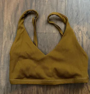 OFFLINE by Aerie Goals Ribbed Sports Bra Size S Brown thumbnail 1