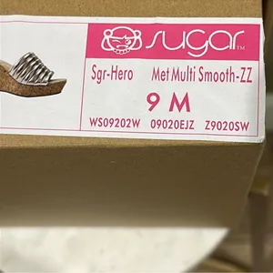 Sugar Gold and Silver Striped Mules Size 9 thumbnail 10