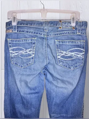 CRUEL GIRL Low Rise Slim Embroidered Pocket Bootcut Western Jeans | Medium Wash thumbnail 6