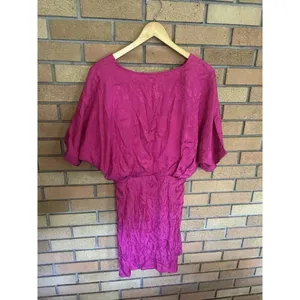 BTFL-LIFE Fuchsia Candra Floral Jacquard Dolman Sleeve Mini Dress Medium $119 thumbnail 5