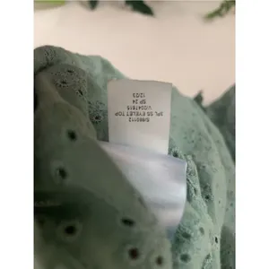 Gap Sage Green Cotton Eyelet Flutter Sleeve Button-Front Maternity Top L Spring thumbnail 5
