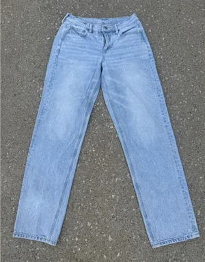 American Eagle Women's 90s Straight Leg Light Wash Faded Jeans SZ 4‎ thumbnail 1