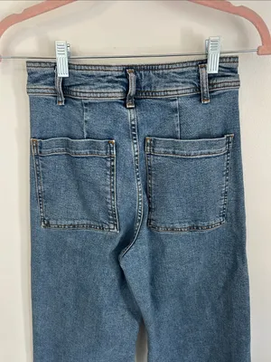 Zara The Marine Straight High Rise Wide Leg Jeans thumbnail 6