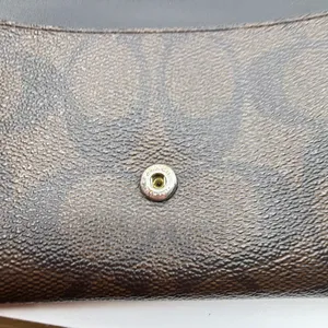 Coach Bifold Brown Signature Coated Canvas Wallet thumbnail 7
