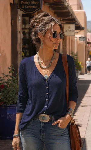 free people NAVY lace Button up top/cardigan thumbnail 1