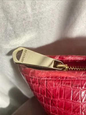 Brahmin red croc-embossed leather tote bag thumbnail 4