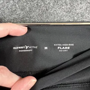 Old‎ Navy Active PowerSoft Extra High Rise Flare Leggings Black Womens Medium thumbnail 3