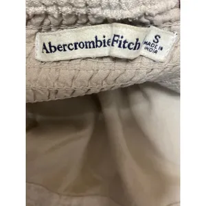 Abercrombie & Fitch Beige Linen Short Puff Sleeve Square Neck ALine Mini Dress S thumbnail 5