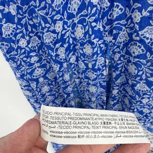 Zara Semi Sheer Blue White Floral‎ Tassel Tie Midi Dress Size S Small Boho Flowy thumbnail 7