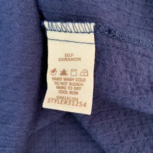 Hem And Thread Top Small‎ Blue Ruffle Sleeve Textured Boho Lightweight Blouse thumbnail 6