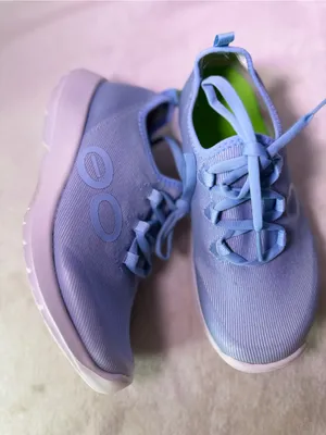 OOFOS Light Blue Knit Slip-On Women's Sneakers thumbnail 4