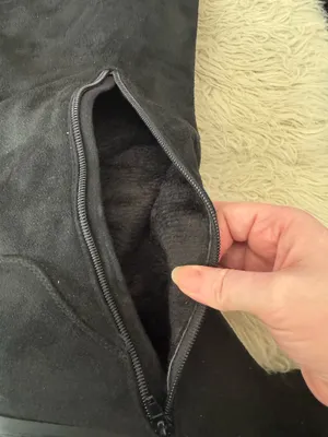 Journee Collection Black Suede Over-the-Knee Boots thumbnail 5