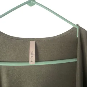 Gilli Size Large Green Faux Suede Open Front Duster Long‎ Cardigan Top thumbnail 6