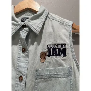 Vintage LA Loving Denim Vest‎ Embroidered Country Jam Cowboy Medium thumbnail 3