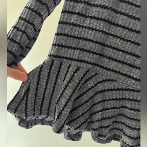 We The Free/Free People Auntie Em Thermal Striped Peplum Top‎ Size Large thumbnail 4