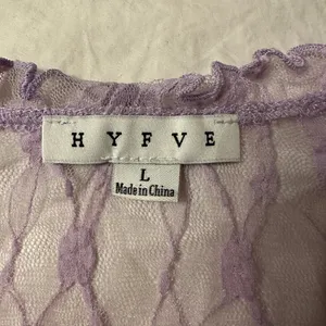 Hyfve Lace Short Sleeve Cropped Top in Lavender - NWOT - Size L thumbnail 9