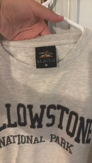 Yellowstone National Park Prairie Mountain Crewneck M Grey thumbnail 2