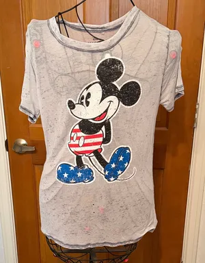🆓🆓🆓Free w/purchas🆓🆓🆓Disney Mickey Mouse Stars and Stripes Unisex T-Shirt-medium thumbnail 1