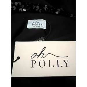 Oh Polly Robina Embellished Ruffle-Trim Corset Gown Maxi Dress in Black size 14 thumbnail 10