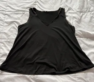 Womens Blouse Top XL Black‎ Boho Hippie Sleeveless Fairy Whimsy Classic thumbnail 1