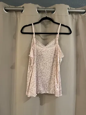 Honeydew Pale Pink Leopard-Print Lace Trim PJ Top thumbnail 2