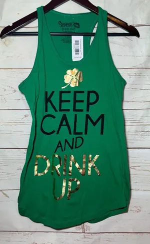 NWT $17.99 • Spencer’s • Top • St. Patrick’s Day • Green Muscle Tee thumbnail 1