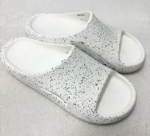 CROCS Mellow Recovery Speckle White and Black Slide Sandal W8‎ / M6 thumbnail 1