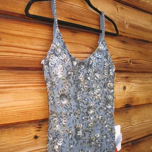 NWT Mac Duggal 5477 Womens Floral Embellished Scoop Neck Evening Gown Dress thumbnail 8