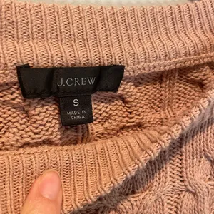J. Crew Tan Relaxed Fit Cable Knit Sweater - size Small thumbnail 8