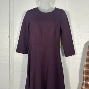 Eliza J Purple A Line 3/4 Sleeve Fit and Flare Dress Size 6 NWT thumbnail 4