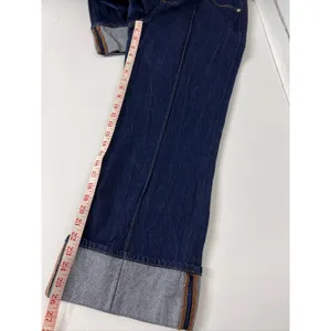 LOFT THE WIDE LEG Dark Blue High Rise Cuffed Jeans Women's Size 8 thumbnail 10
