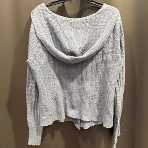 90s Y2K Gitano Light Gray Hooded Button-Up Women Cardigan Size L thumbnail 2